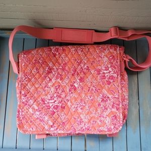 VERA BRADLEY Pink/Orange Sherbet Floral Messenger Bag